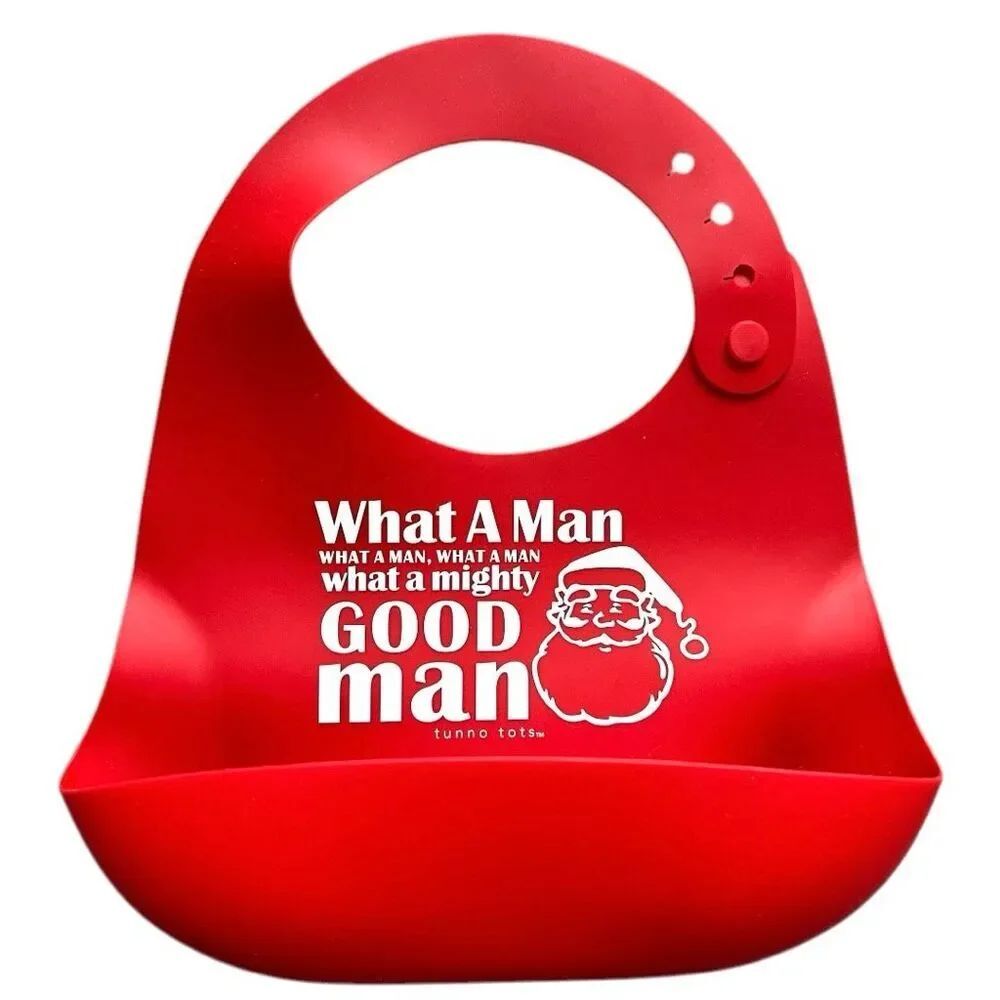 Baby Uniset Tunno Tots Santa Christmas Humor Waterproof Catch Bottpm Baby Bib